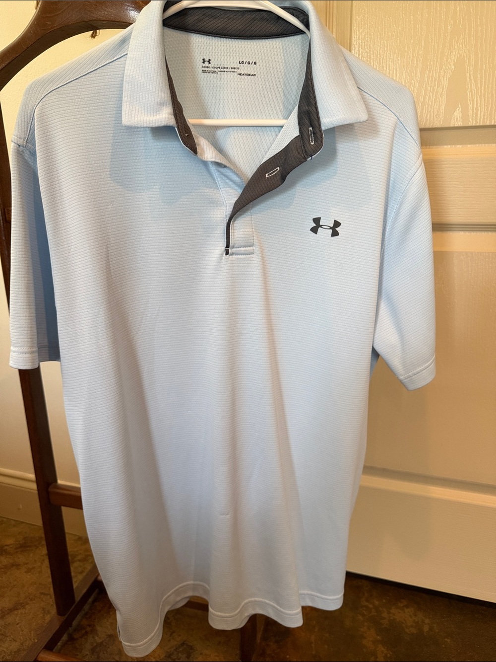 Under Armour Light Blue Polo with Dark Gray Trim